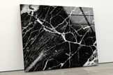 Black Marble Abstract Tempered Glass Wall Art
