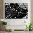 Black Marble Abstract Tempered Glass Wall Art
