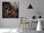 Copper Marble Tempered Glass Wall Art