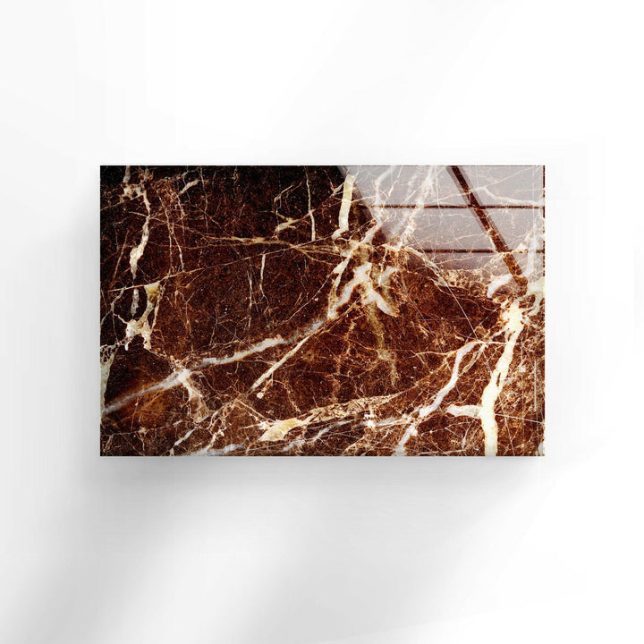 Brown & White Marble Abstract Glass Wall Art stained glass wall art, stained glass wall decor
