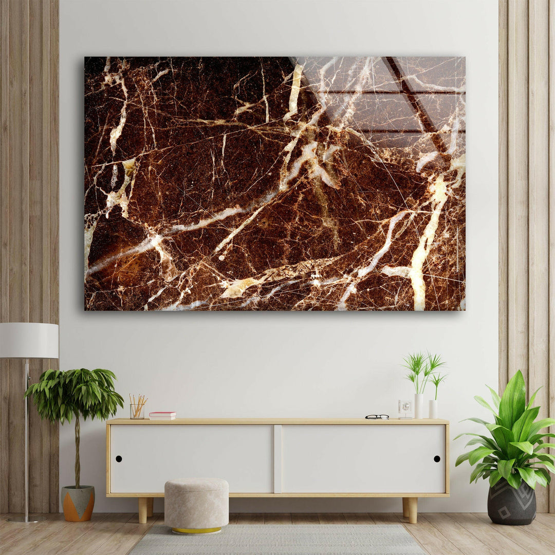 Brown & White Marble Abstract Glass Wall Art art glass wall art, glass wall art pictures