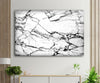 White Marble Tempered Glass Wall Art