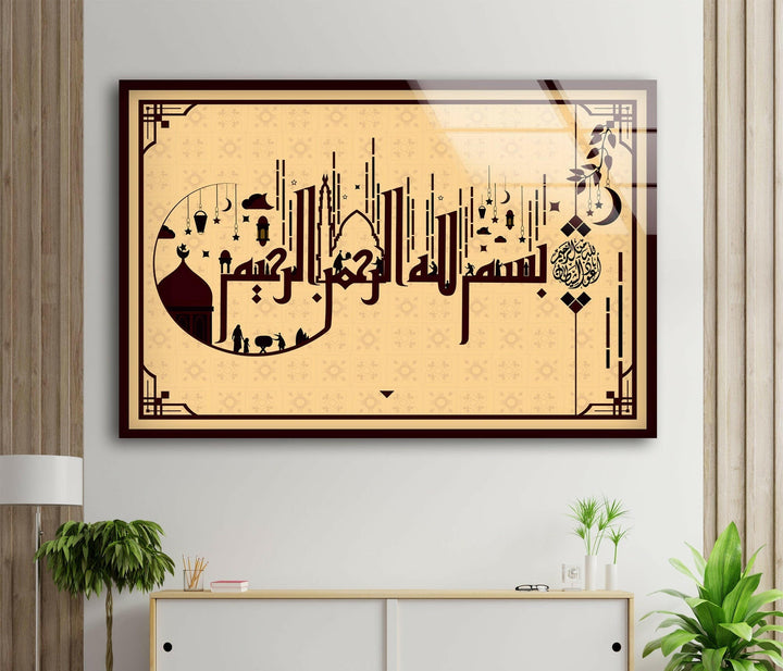 Calligraphy Style Design Glass Wall Pictures