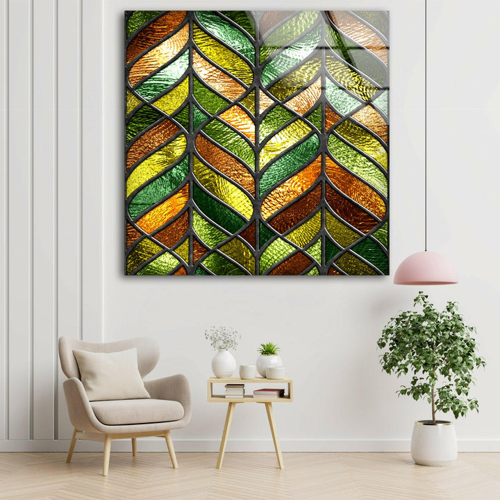 Green Stained Glass Wall Art custom glass pictures, glass art prints