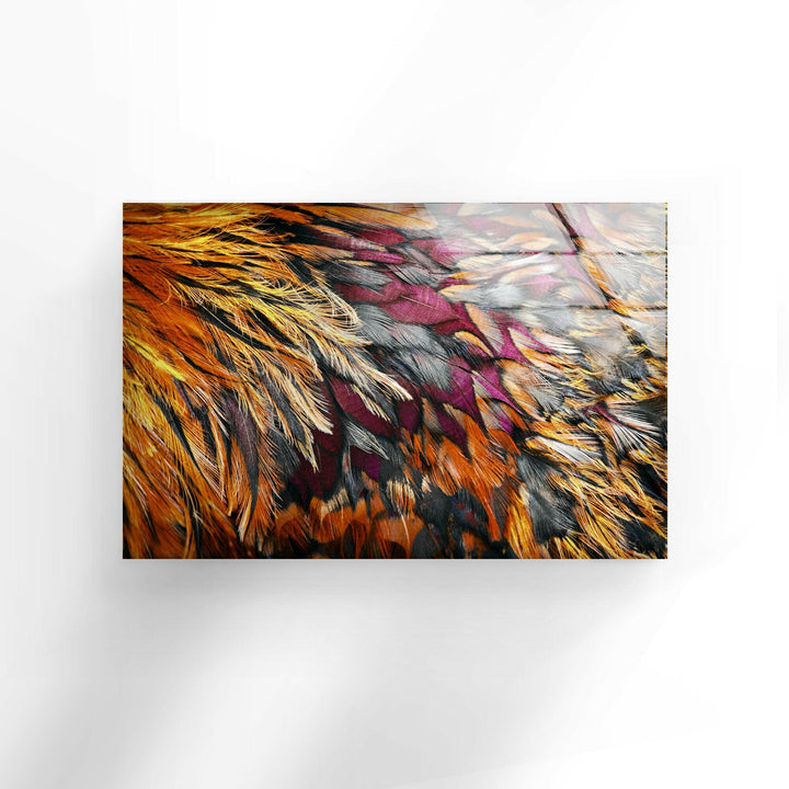 Bright Brown Feather Glass Picture Prints Art 