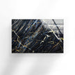 Black Marble Patterned Tempered Glass Wall Art