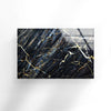 Black Marble Patterned Tempered Glass Wall Art