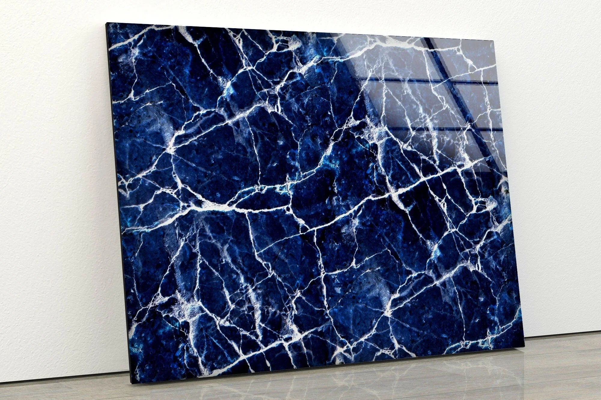 Blue Marble Glass Wall Art