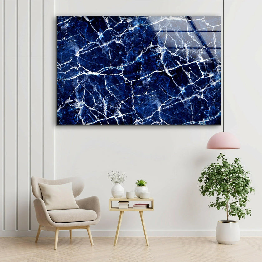 Blue Marble Glass Wall Art