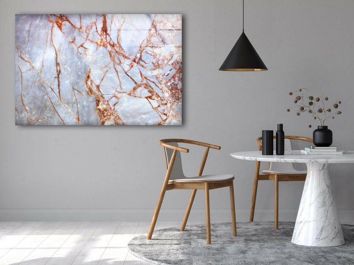 Abstrakte Glaswandkunst aus Roségold-Marmor