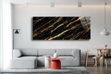 Gold Abstract Tempered Glass Wall Art
