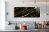 Gold Abstract Tempered Glass Wall Art