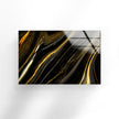 Black Gold Marble Tempered Glass Wall Art