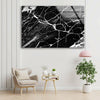Black Marble Abstract Tempered Glass Wall Art