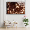 Brown Marble Abstract Tempered Glass Wall Art