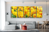 Yellow Tulips Tempered Glass Wall Art