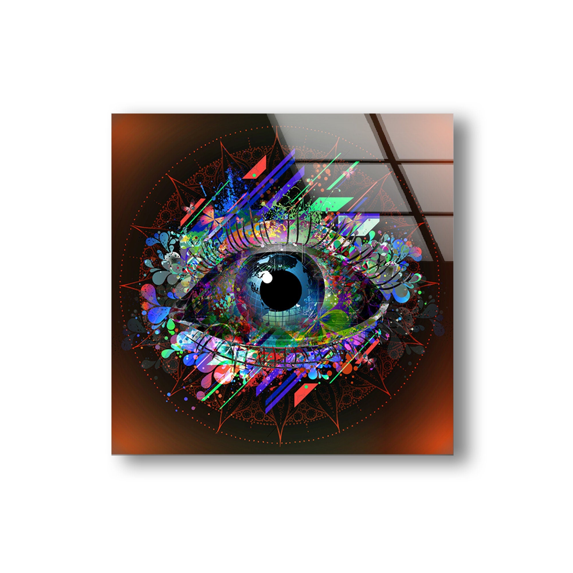 Colorful Eye Tempered Glass Wall Art