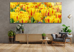 Yellow Tulips Tempered Glass Wall Art
