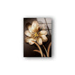 Golden Flower Tempered Glass Wall Art