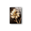 Golden Flower Tempered Glass Wall Art