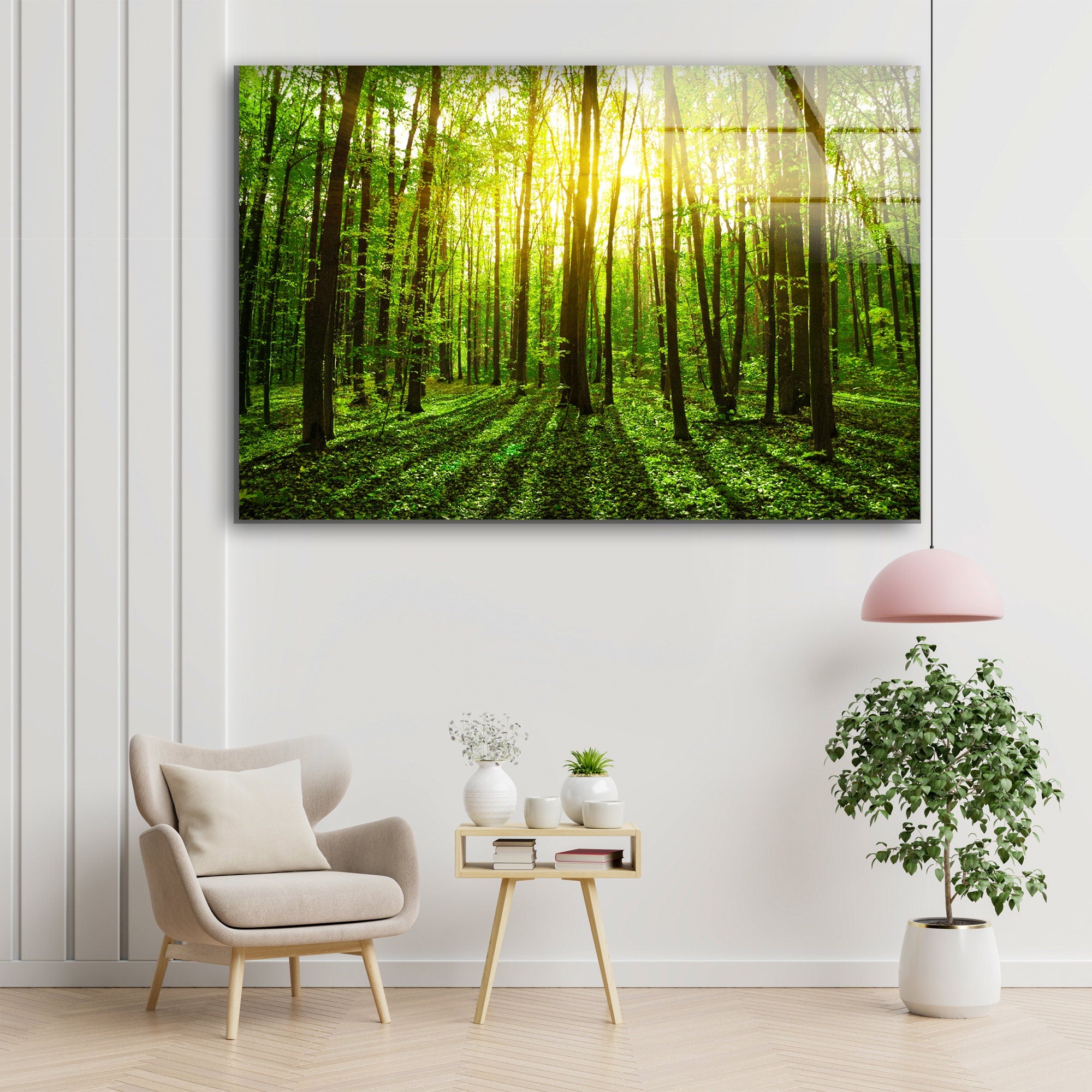 Forest Landscape Tempered Glass Wall Art