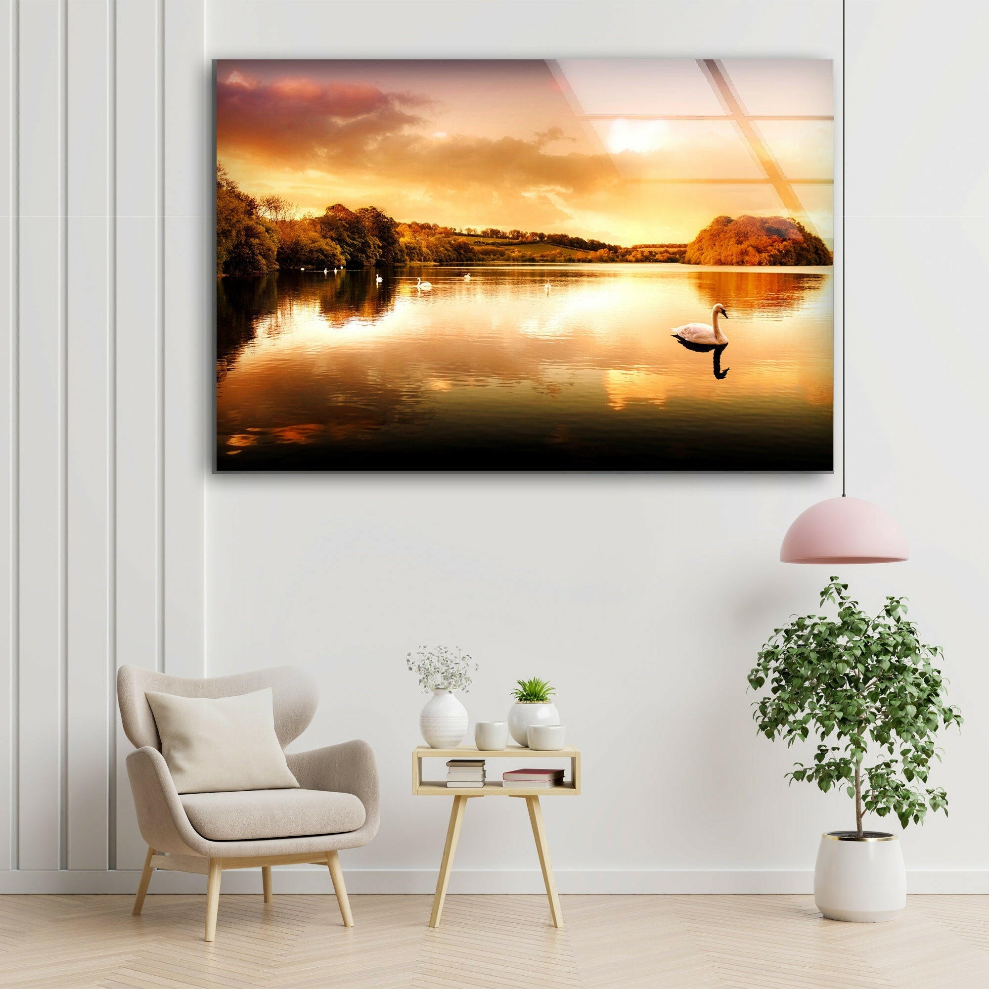 Nature View Tempered Glass Wall Art