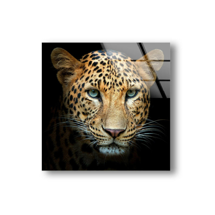 Leopard Portrait Glass Wall Art glass art painting, glass art for the Wall