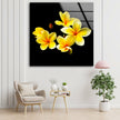Botanical Yellow Flower Tempered Glass Wall Art