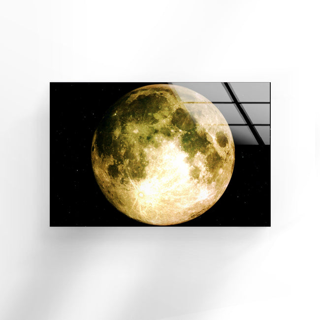 Full Moon Tempered Glass Wall Art