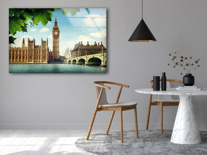 London Big Ben Glass Wall Art, large glass photo prints, glass wall photos