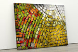 Mosaic Brick Abstract Tempered Glass Wall Art