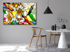 Abstract Colorful Flower Tempered Glass Wall Art