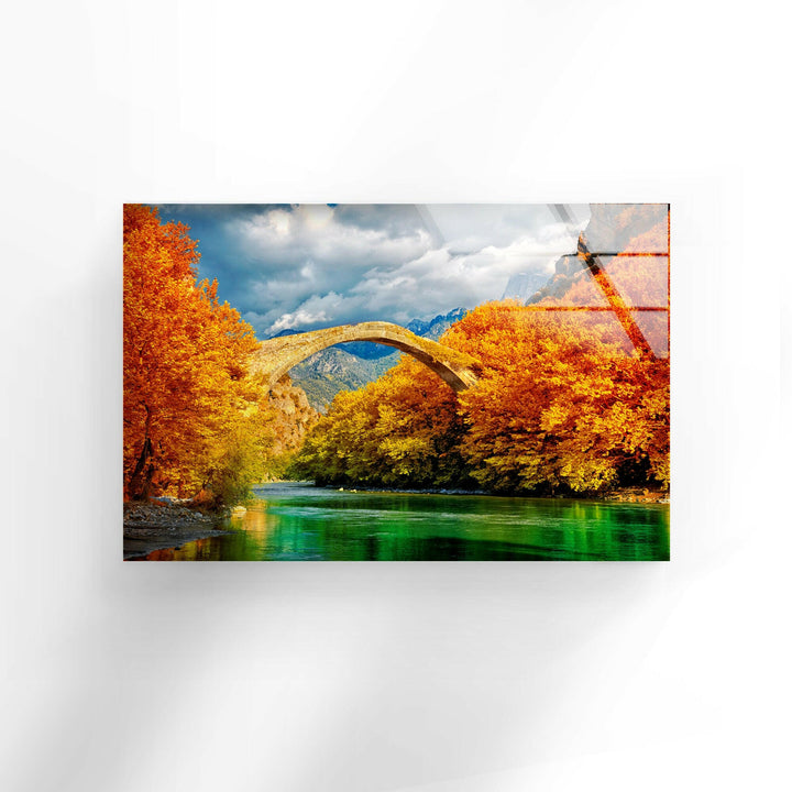 Golden Leaves & Crystal-Clear Water – A Mesmerizing Landscape Print
