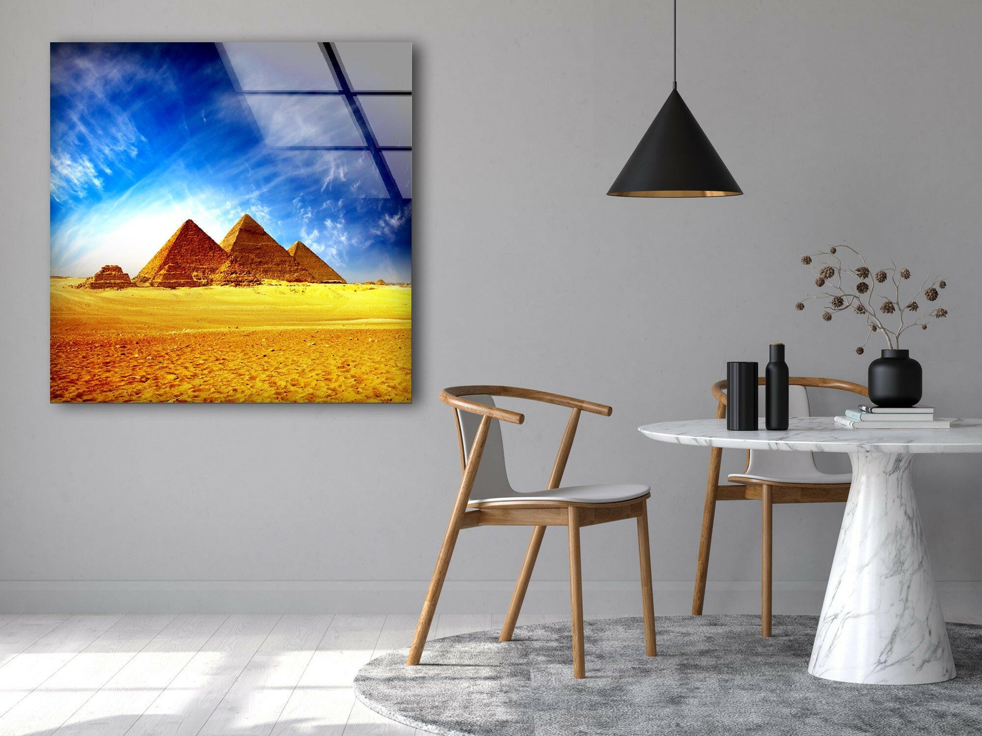 Egyptian Pyramids Tempered Glass Wall Art