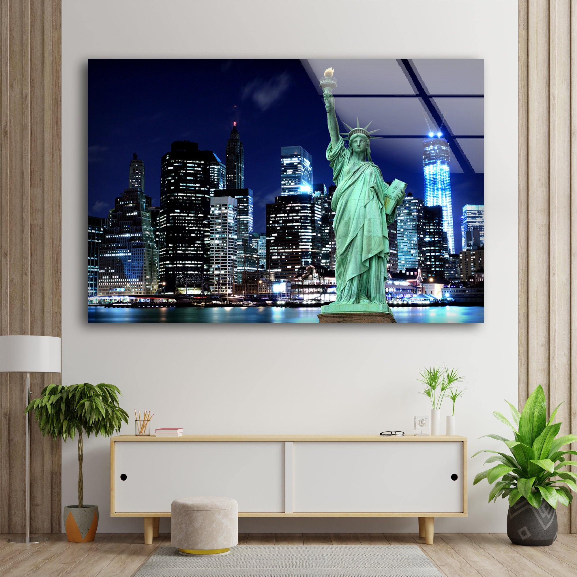 Statue of Liberty Tempered Glass Wall Art