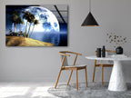 Moon View Tempered Glass Wall Art
