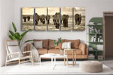 Safari Animal Elephants Tempered Glass Wall Art