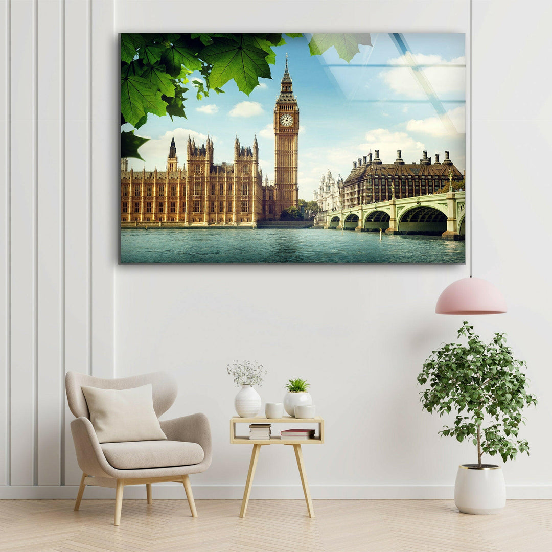 London Big Ben Glass Wall Art, custom glass photo prints, large glass prints