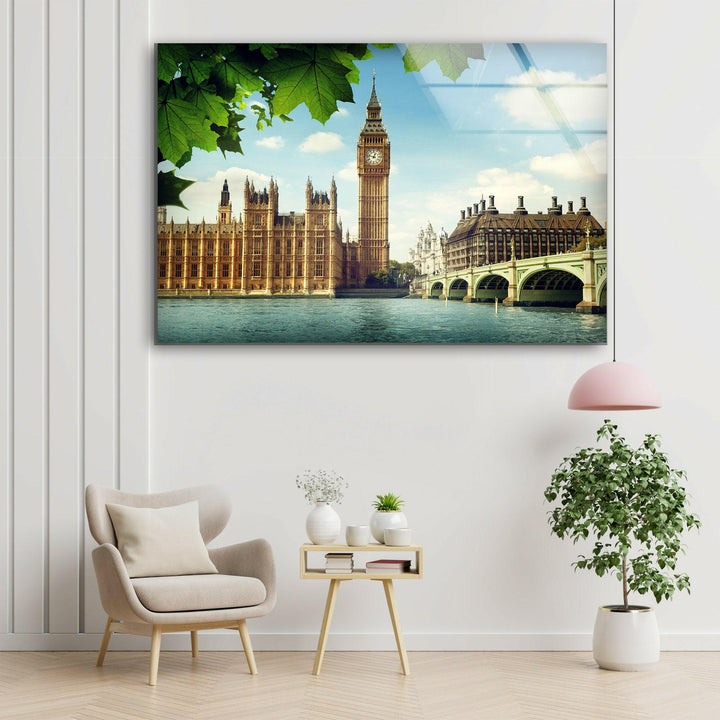 London Big Ben Glass Wall Art, custom glass photo prints, large glass prints