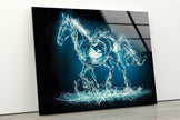 Water Splash Horse Tempered Glass Wall Art