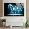 Water Splash Horse Tempered Glass Wall Art