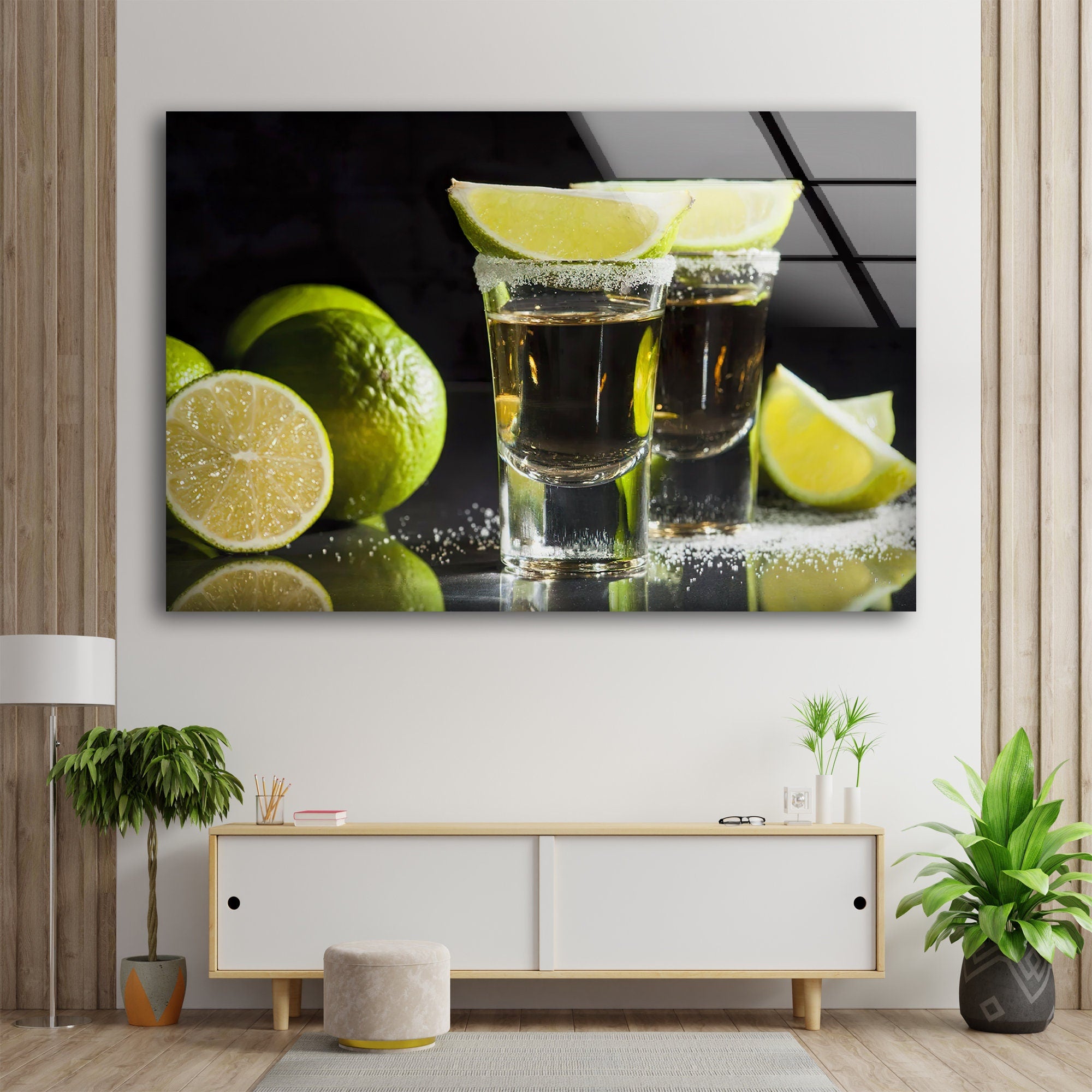 Tequila Shots and Cocktails Tempered Glass Wall Art