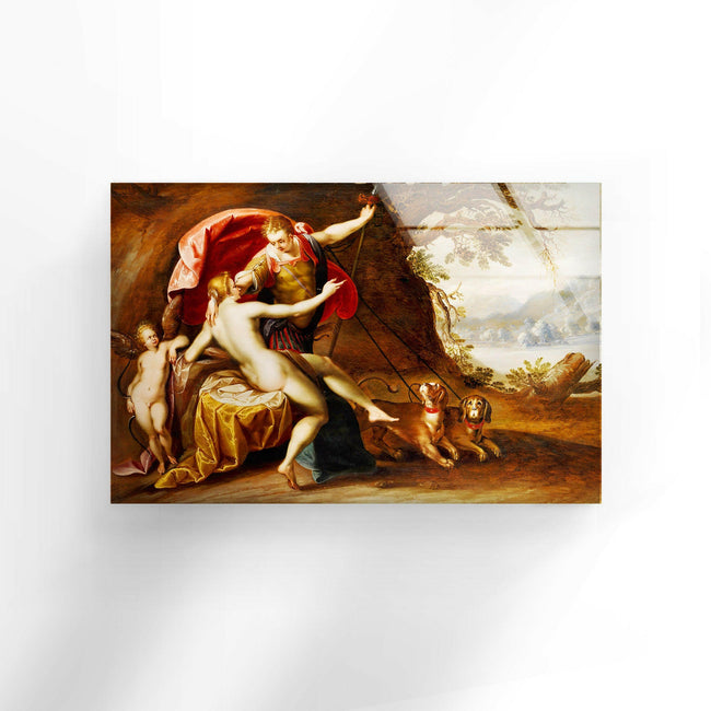 Venus and Adonis Tempered Glass Wall Art