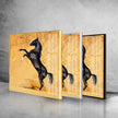 Black Horse Tempered Glass Wall Art