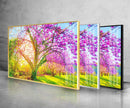 Pink Tree Forest Tempered Glass Wall Art
