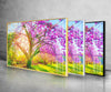 Pink Tree Forest Tempered Glass Wall Art