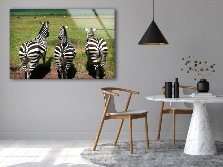 Safari Zebra Glass Wall Art glass art painting, glass art for the Wall