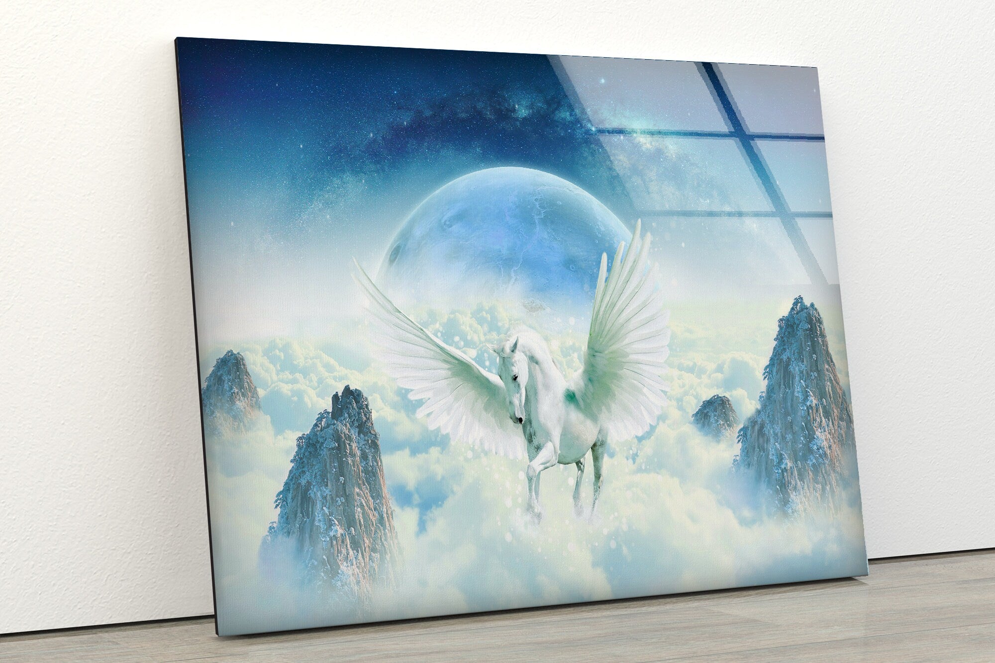 Pegasus Greek Mythology Tempered Glass Wall Art