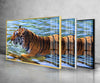 Swimming Tiger Tempered Glas Wall Art