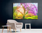 Pink Tree Forest Tempered Glass Wall Art